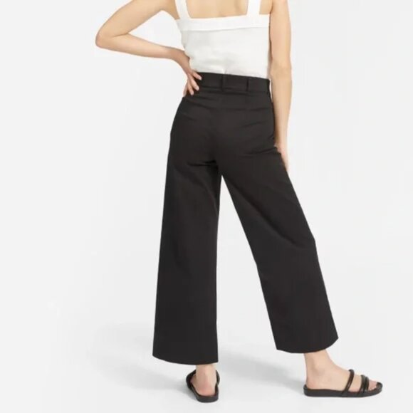 Everlane The Lightweight Wide-Leg Crop Chino Black (Size 2) - Picture 2 of 9